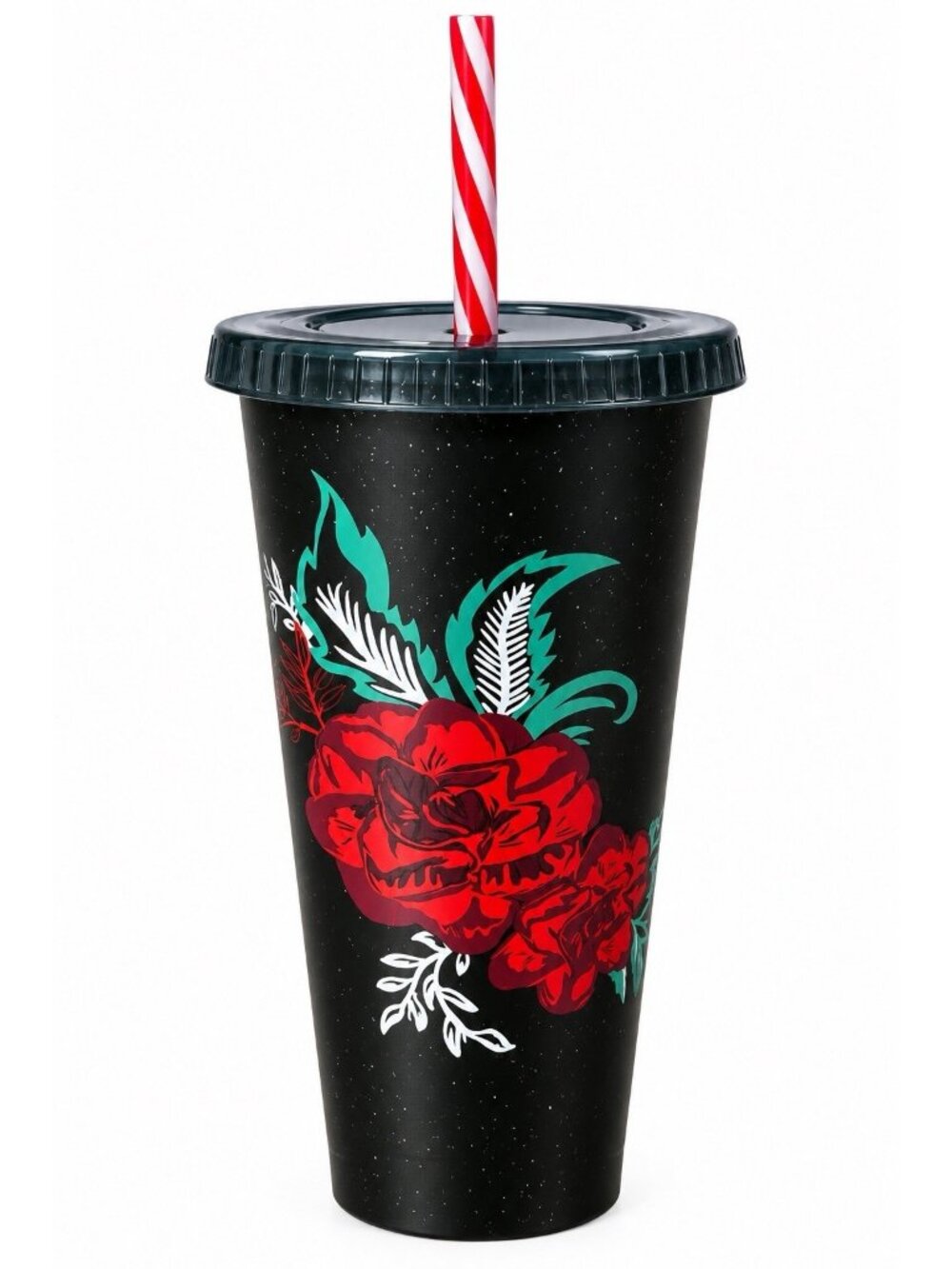 Starbucks Reusable Limited Edition Holiday Lid & Red Striped Straw 24oz